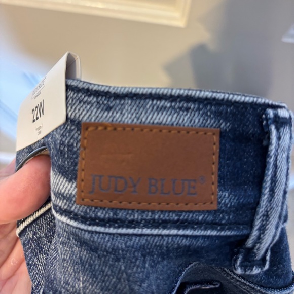 NWT Judy Blue Boyfriend Jeans Distressed Blue - Picture 9 of 14